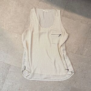 Maurices Large Black and Cream polkadot zipper blouse